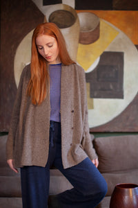 NINA KNIT TROUSER - DARK BROWN