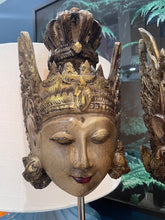 Load image into Gallery viewer, BALINESE WEDDING MASKS ON STANDS - SET OF2