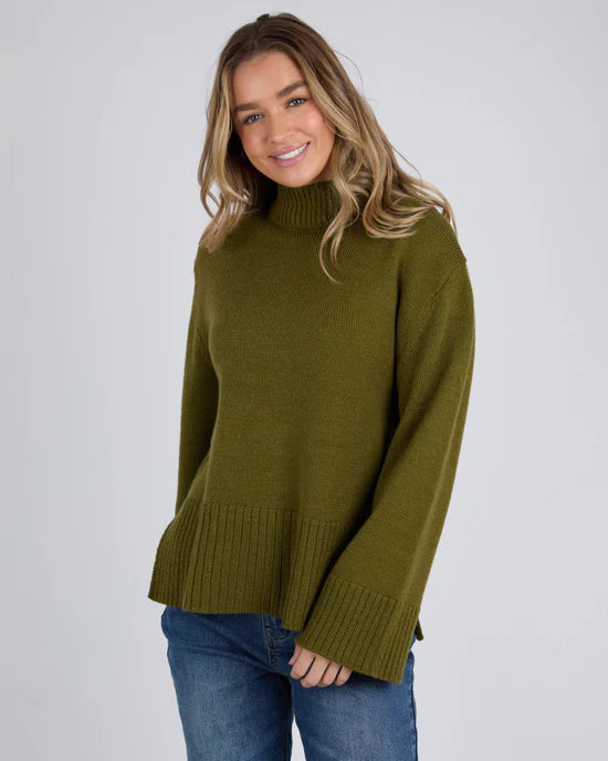 JUDE KNIT - OLVE GREEN