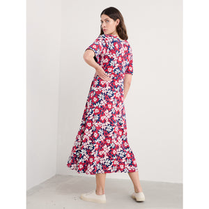 CHATEAUX DRESS (HALF SLEEVE) - SEASHORE FLORAL YACHT