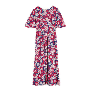 CHATEAUX DRESS (HALF SLEEVE) - SEASHORE FLORAL YACHT
