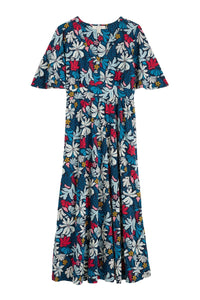 CHATEAUX DRESS (HALF SLEEVE) - SEAWEED FLOWER MARITIME