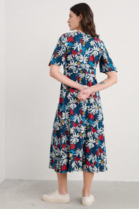 CHATEAUX DRESS (HALF SLEEVE) - SEAWEED FLOWER MARITIME