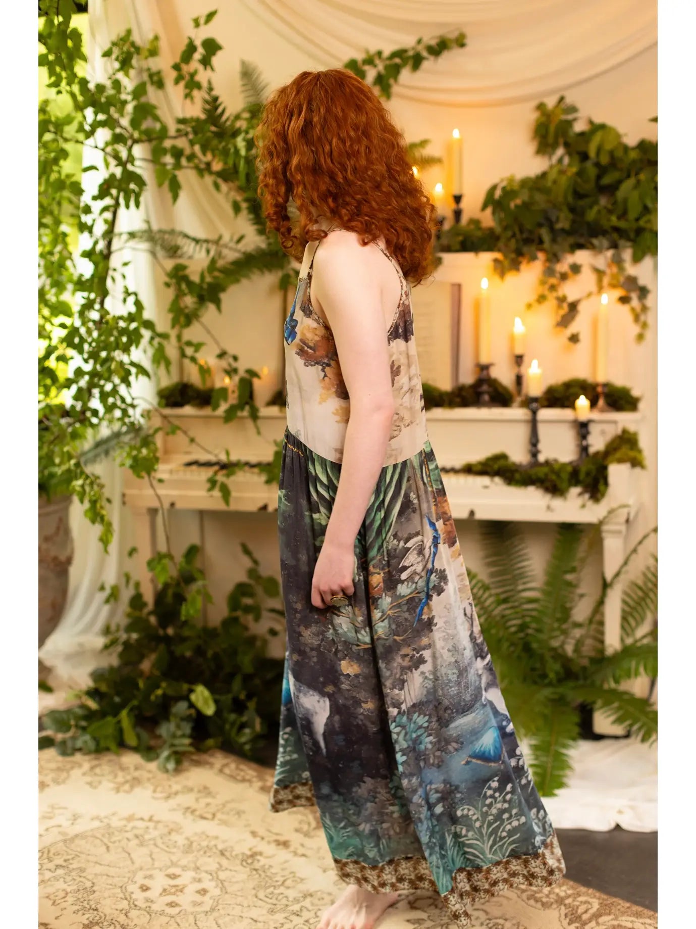 BOHÈME SLIP DRESS WITH DEER