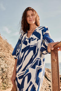 EARTHS COLOURS DRESS - HARBOUR SAILS CHALK