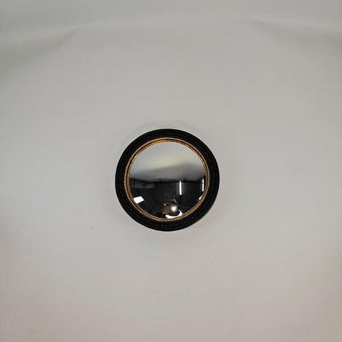 MEDIUM CONVEX MIRROR - BLACK WITH GOLD BEADING