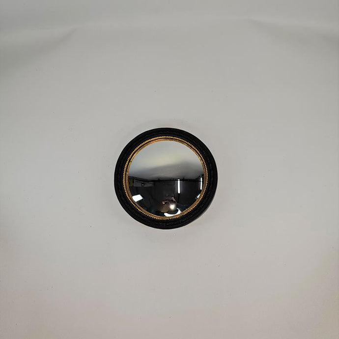 MEDIUM CONVEX MIRROR - BLACK WITH GOLD BEADING