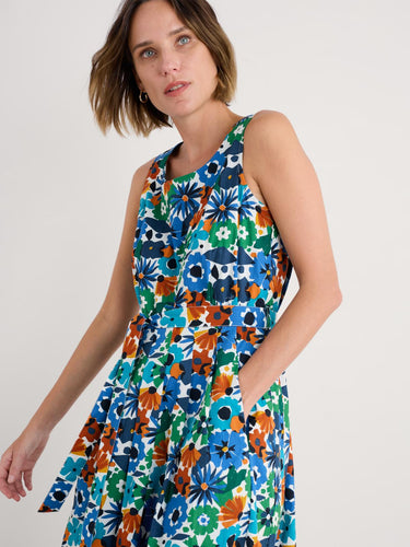 BELLE DRESS - SCREENPRINT FLORAL CHALK