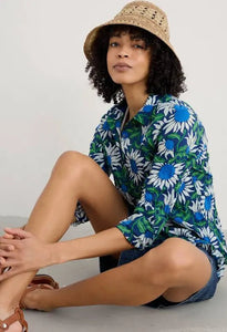LARISSA SHIRT - BOLD SUNFLOWER MARINE