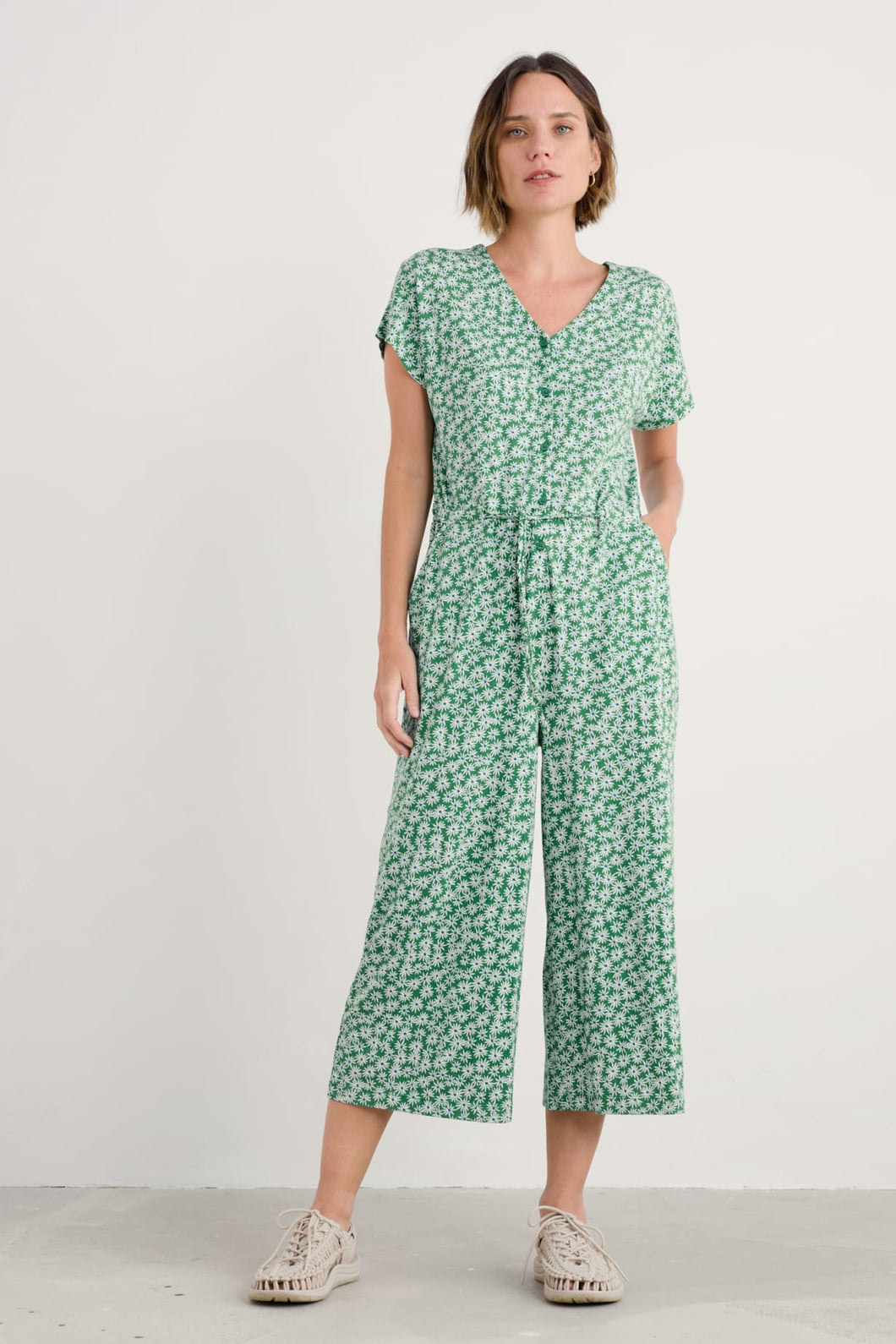 ROSE TRELLIS JUMPSUIT - SCREENPRINT DAISY ISLAND