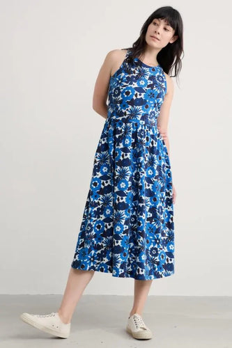 PORTHMEOR WAVE DRESS - SCREENPRINT FLORAL CARGO