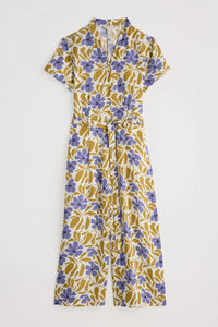 TREEN COVE JUMPSUIT - LEAFY FLORAL CHALK PEAR