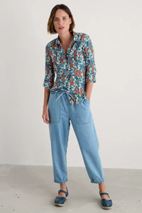 LARISSA SHIRT - WILD HOLLYHOCK DARK DRIFT