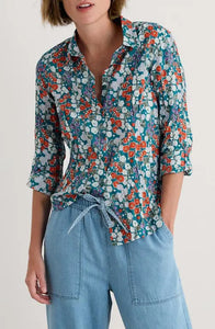 LARISSA SHIRT - WILD HOLLYHOCK DARK DRIFT