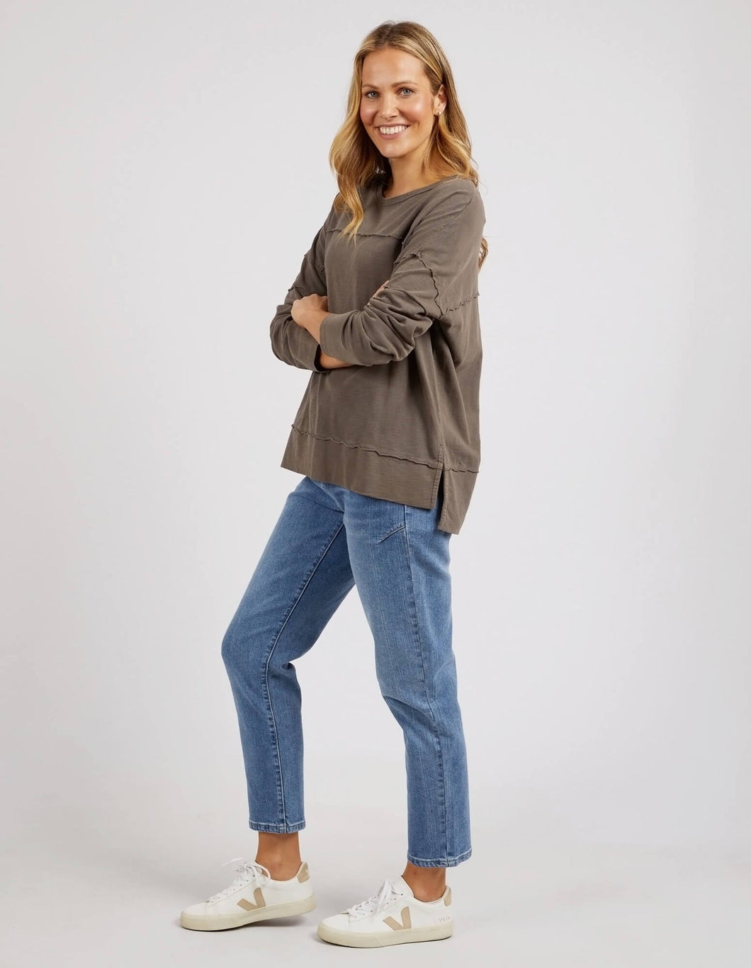 JAYNE THROW ON TOP - STONE GREY