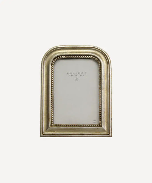 BEADED ARCH PHOTO FRAME - ANTIQUE SILVER