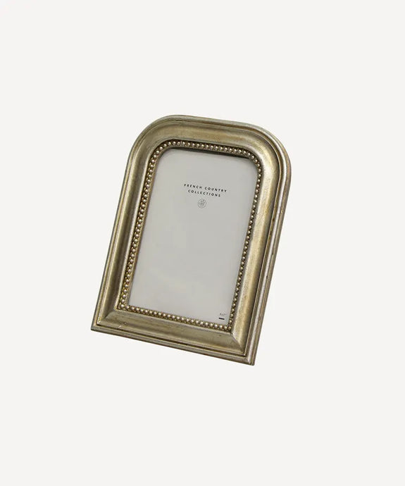 BEADED ARCH PHOTO FRAME - ANTIQUE SILVER