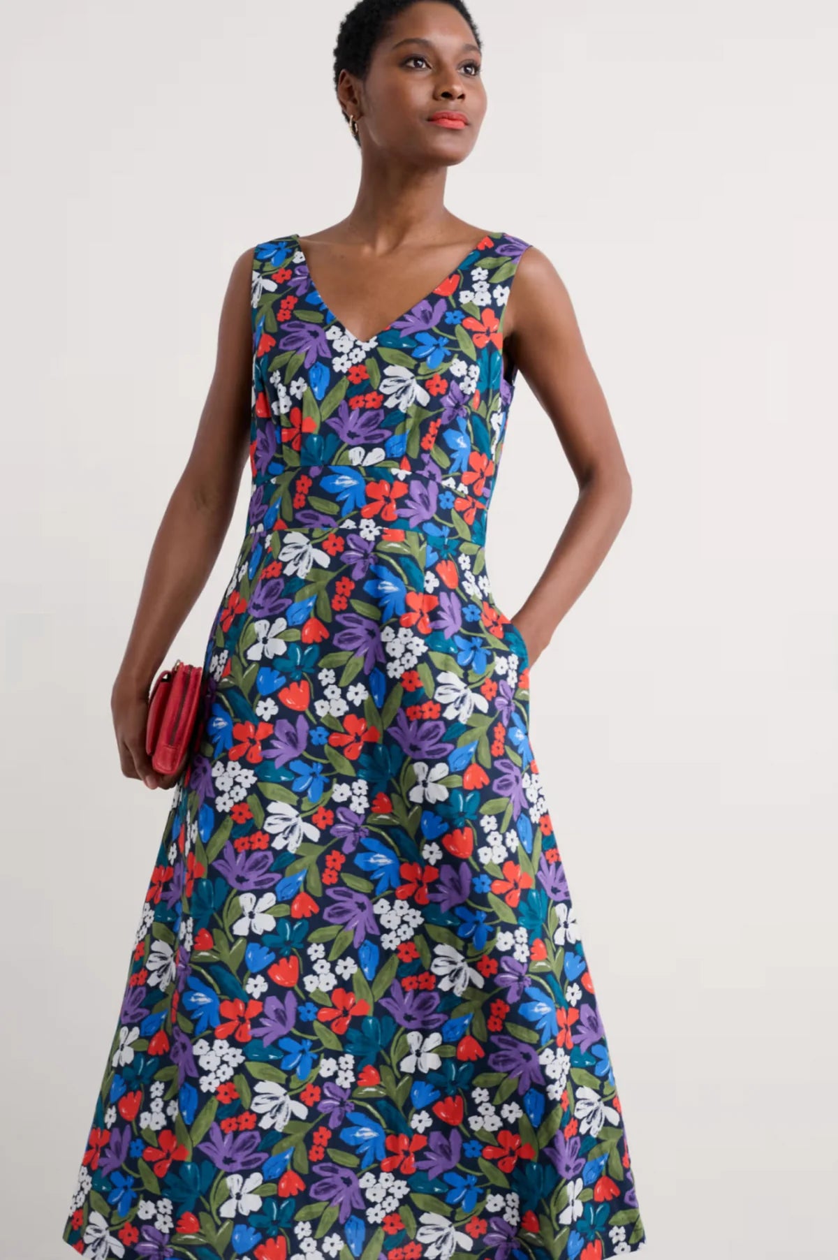 SKY BEYOND DRESS - CRAYON FLORAL MARITIME
