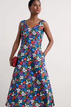 Load image into Gallery viewer, SKY BEYOND DRESS - CRAYON FLORAL MARITIME