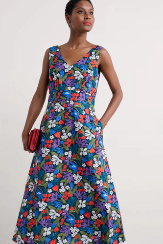 SKY BEYOND DRESS - CRAYON FLORAL MARITIME