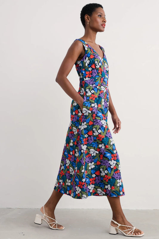 SKY BEYOND DRESS - CRAYON FLORAL MARITIME