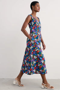 SKY BEYOND DRESS - CRAYON FLORAL MARITIME