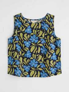 COLOUR STUDY TOP - LEAFY FLORAL MARITIME