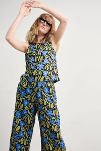 COLOUR STUDY TOP - LEAFY FLORAL MARITIME