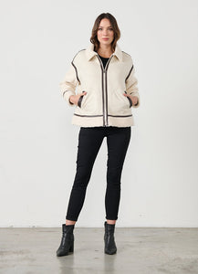 FAUX SUEDE & SHERPA JACKET