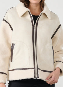 FAUX SUEDE & SHERPA JACKET