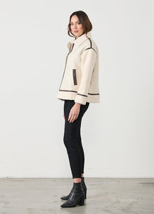 FAUX SUEDE & SHERPA JACKET
