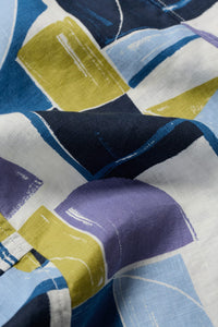 SLEEVELESS GRASS WAVE DRESS - BLOCK SHAPES BILBERRY