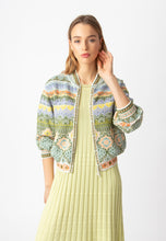 Load image into Gallery viewer, BOMBER JACKET - MOROCCO PATTERN - PASTEL GREEN