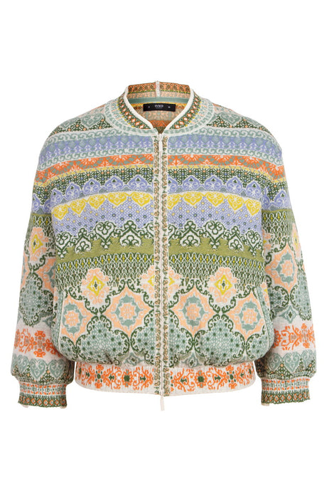 BOMBER JACKET - MOROCCO PATTERN - PASTEL GREEN