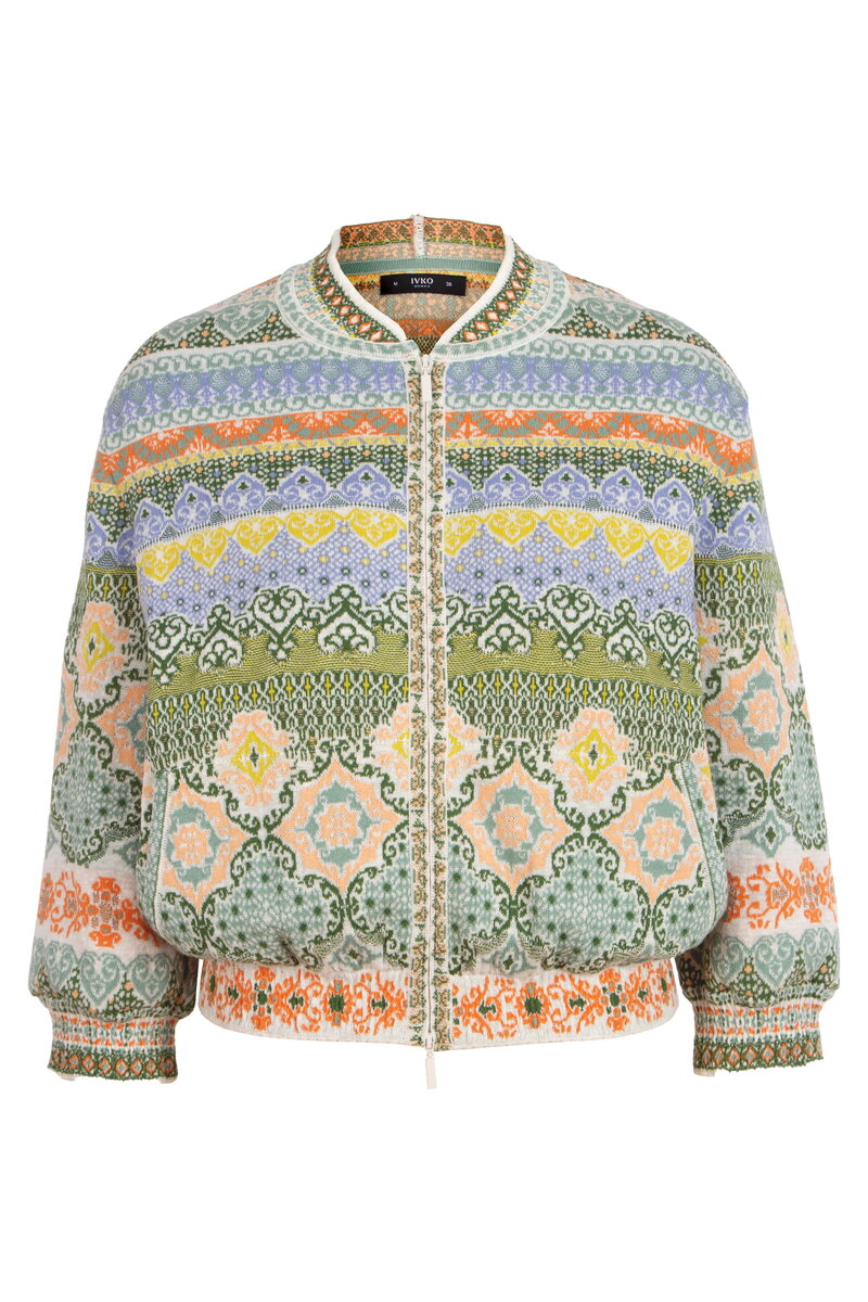 BOMBER JACKET - MOROCCO PATTERN - PASTEL GREEN