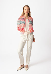 BOMBER JACKET - MOROCCO PATTERN - CORAL