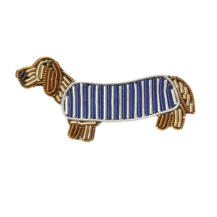 BEADED BROOCH - FRENCH DACHSHUND
