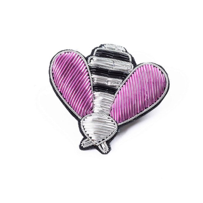 BEADED BROOCH - PINK BEE