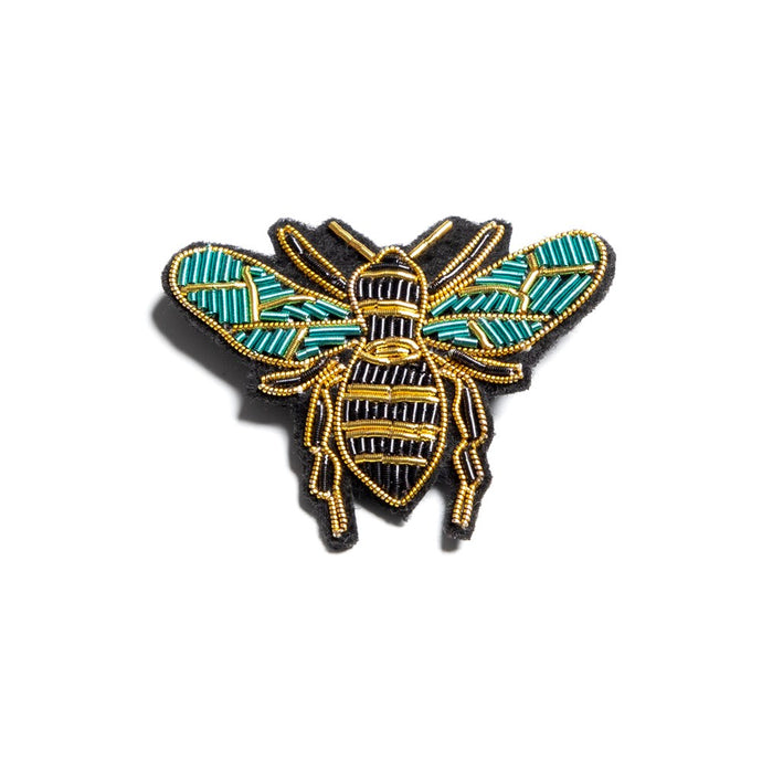 BEADED BROOCH - GREEN BEE
