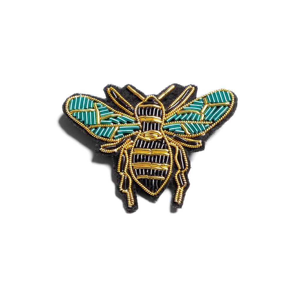 BEADED BROOCH - GREEN BEE