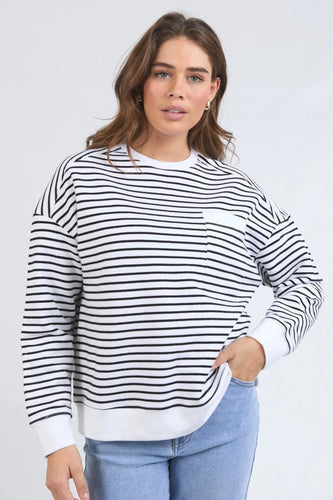 ORIGINAL STRIPE CREW - WHITE / BLACK