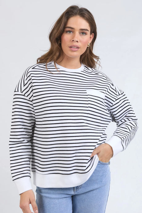 ORIGINAL STRIPE CREW - WHITE / BLACK