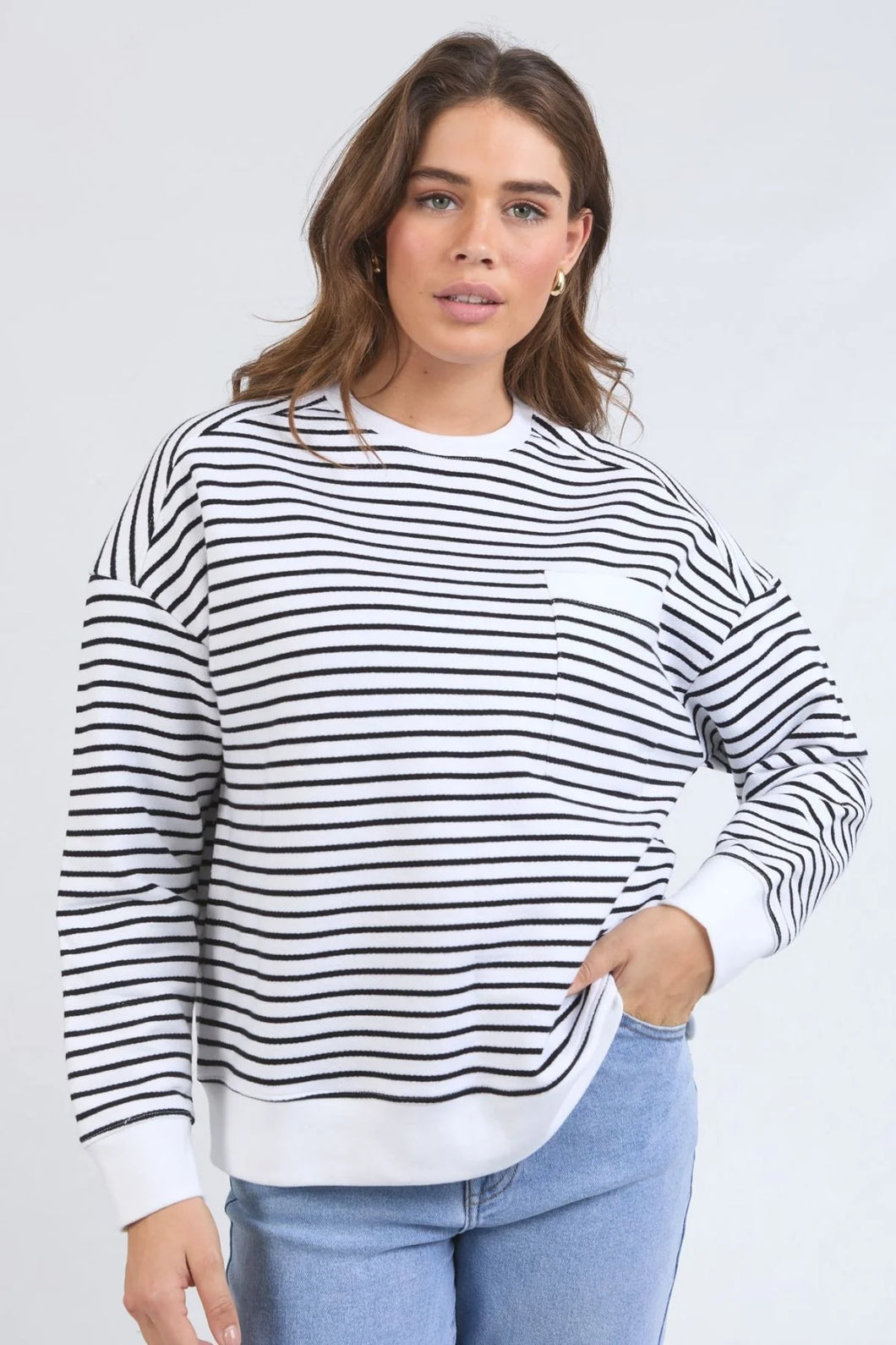 ORIGINAL STRIPE CREW - WHITE / BLACK