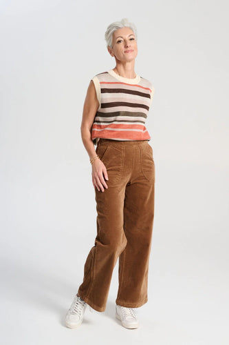 PEGGY PARIS LONG PANTS - SOFT VELVET - CAFE