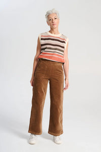 PEGGY PARIS LONG PANTS - SOFT VELVET - CAFE