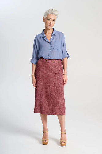 HELBURN HAVEN SKIRT - VINO