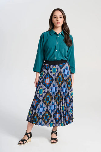 VEDA PLEATED SKIRT - NIGHT