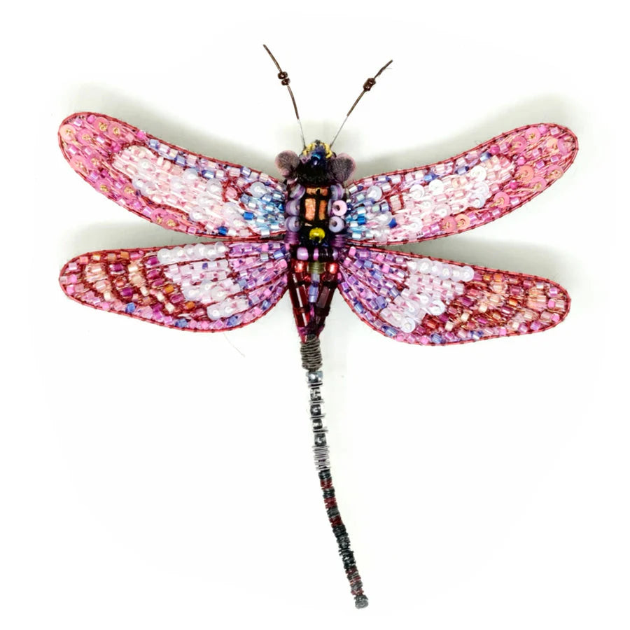BROOCH - ROSEATE SKIMMER DRAGONFLY