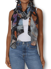 Load image into Gallery viewer, THE ARTIST’S LABEL SCARF - NIGHT FLOWERS
