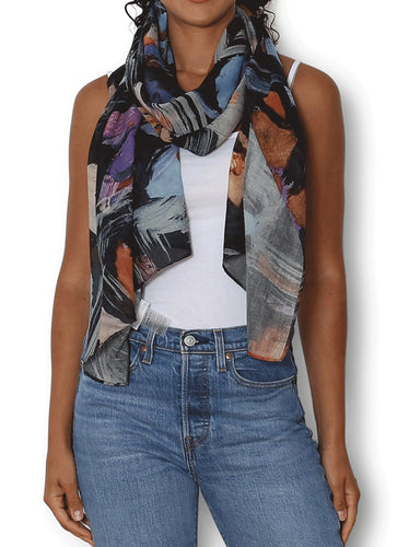 THE ARTIST’S LABEL SCARF - NIGHT FLOWERS